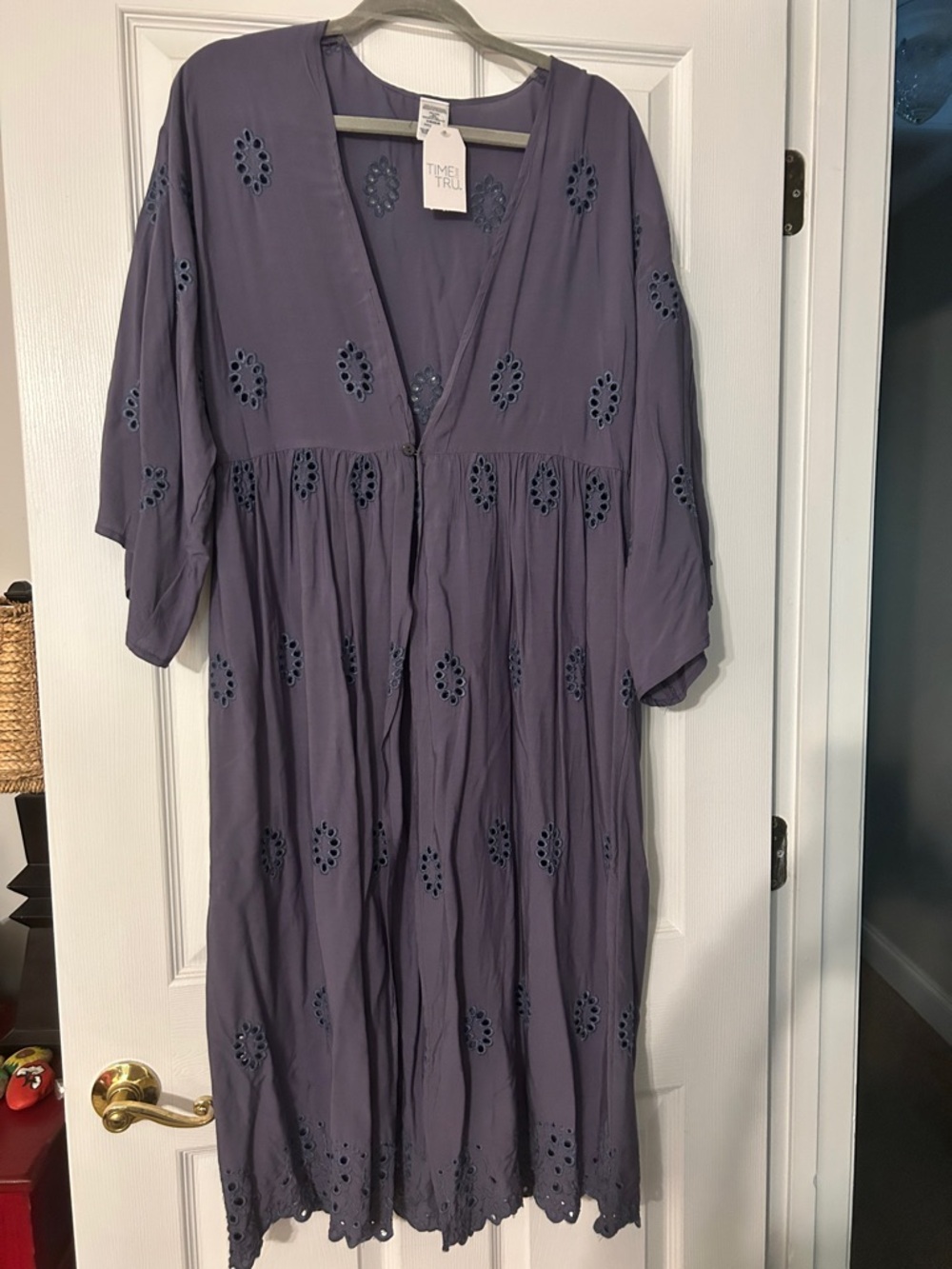 Time and Tru Lavender Eyelet kimono